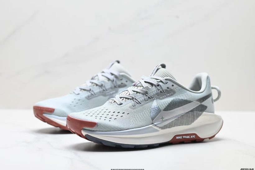 About Us - Nike ReactX Pegasus Trail 5 Pegasus Trail 5 DV3864-200 A road-to-trail daily runner with ReactX energy return, breathable engineered mesh, secure midfoot support, and a grippy outsole built for dirt, mud, and wet conditions.