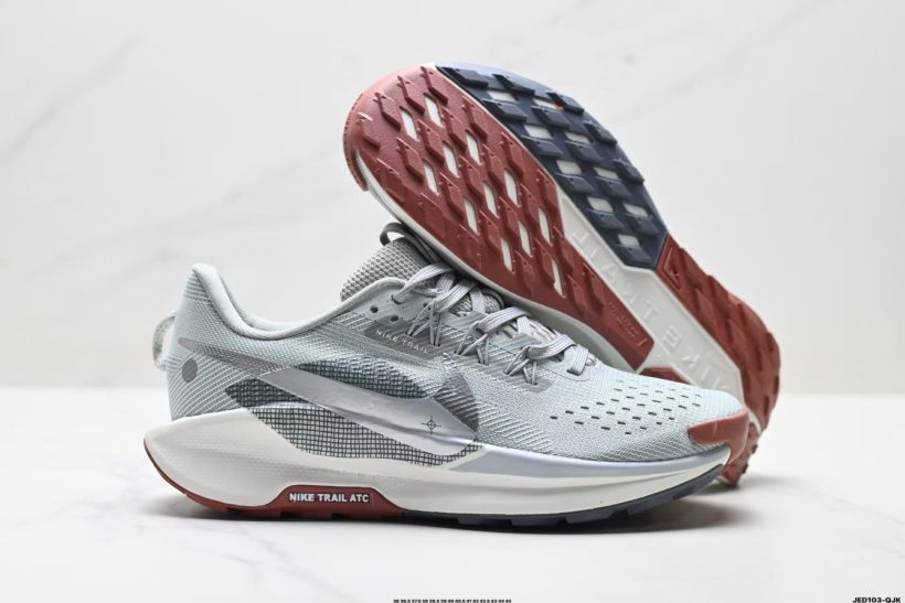 About Us - Nike ReactX Pegasus Trail 5 Pegasus Trail 5 DV3864-200 A road-to-trail daily runner with ReactX energy return, breathable engineered mesh, secure midfoot support, and a grippy outsole built for dirt, mud, and wet conditions.