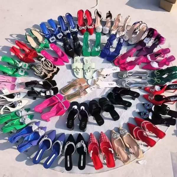 Women’s Heeled Sandals & Slides – Mixed Styles (Warehouse Stock)