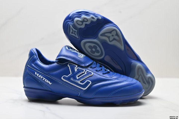 About Us - Louis Vuitton Footprint Soccer Sneaker Louis Vuitton Footprint Soccer Sneaker The Louis Vuitton Footprint Soccer Sneaker blends a clean, modern silhouette with football-inspired details. Crafted with smooth leather and subtle letter accents on the side