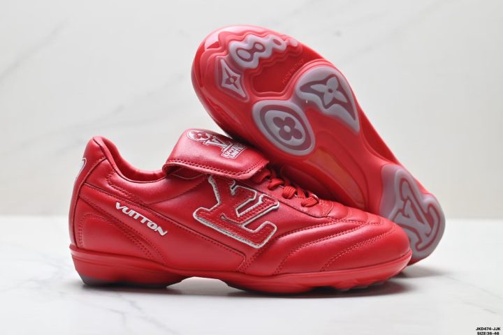 About Us - Louis Vuitton Footprint Soccer Sneaker Louis Vuitton Footprint Soccer Sneaker The Louis Vuitton Footprint Soccer Sneaker blends a clean, modern silhouette with football-inspired details. Crafted with smooth leather and subtle letter accents on the side