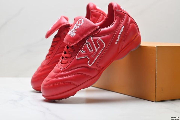 About Us - Louis Vuitton Footprint Soccer Sneaker Louis Vuitton Footprint Soccer Sneaker The Louis Vuitton Footprint Soccer Sneaker blends a clean, modern silhouette with football-inspired details. Crafted with smooth leather and subtle letter accents on the side