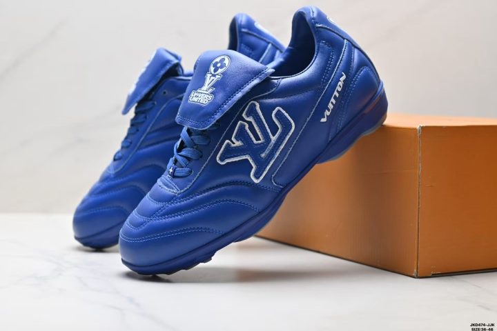 About Us - Louis Vuitton Footprint Soccer Sneaker Louis Vuitton Footprint Soccer Sneaker The Louis Vuitton Footprint Soccer Sneaker blends a clean, modern silhouette with football-inspired details. Crafted with smooth leather and subtle letter accents on the side